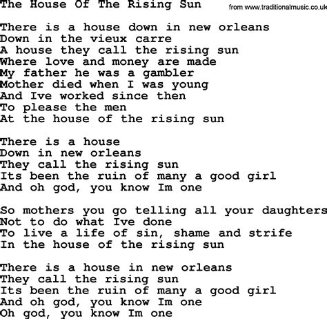 house of the rising sun 80s metal|house of the rising sun lyrics.